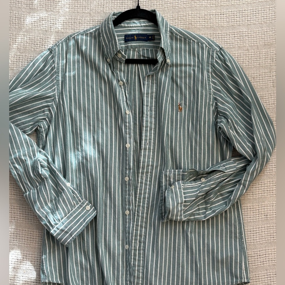 Ralph Lauren Green Striped Men's Shirt